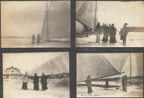 four ice boat pictures.